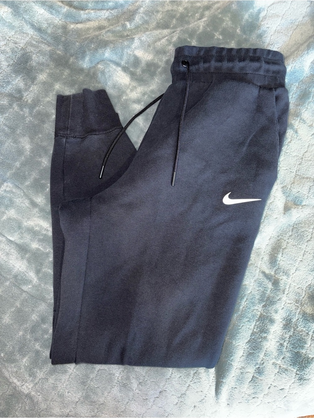 Black Jogger Sweatpants with White Swoosh